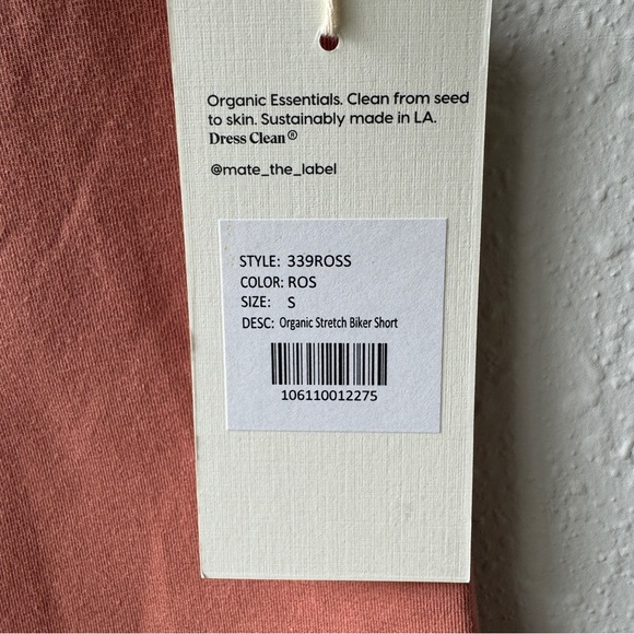 NWOT size S Pink Terra-cotta Bike Shorts - MATE the Label - Picture 2 of 5